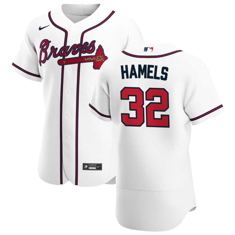 Atlanta Braves #32 Cole Hamels Men Nike White Home 2020 Authentic Player MLB Jersey